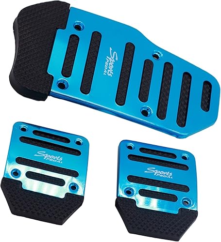 Miytsya Juego de 3 pedales antideslizantes para automóvil, cubierta de pedal de embrague de freno de acelerador, repuesto de pedal de goma de metal