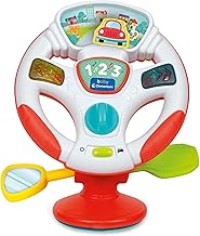 Clementoni - Steering Wheel Toy for Children, Turns and Flying Activity Guide - Interactive Gift with Lights and Sounds, Toy with Suction Cup for High Chair for Children 6-36 Months, Batteries