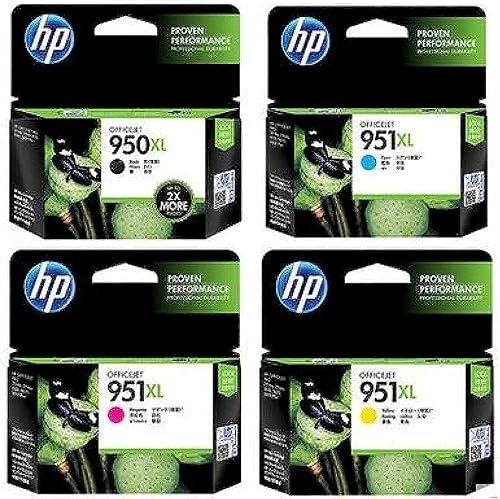 Juego de 4 cartuchos de tinta de repuesto para HP 950XL 951XL, último chipset, compatible con impresora HP Officejet Pro 8610 8620 8600 8600 plus