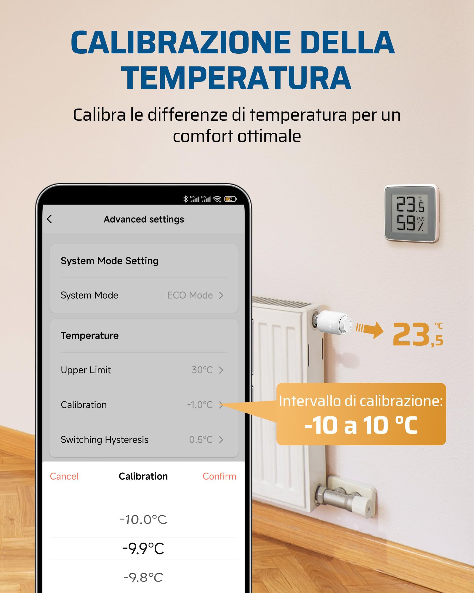 DEWENWILS Termostato Radiatore Smart WiFi, Nessun Gateway Necessario | Termostato Radiatore Programmabile, Controllo App, Compatibile Alexa & Google Assistant, Risparmio Energetico