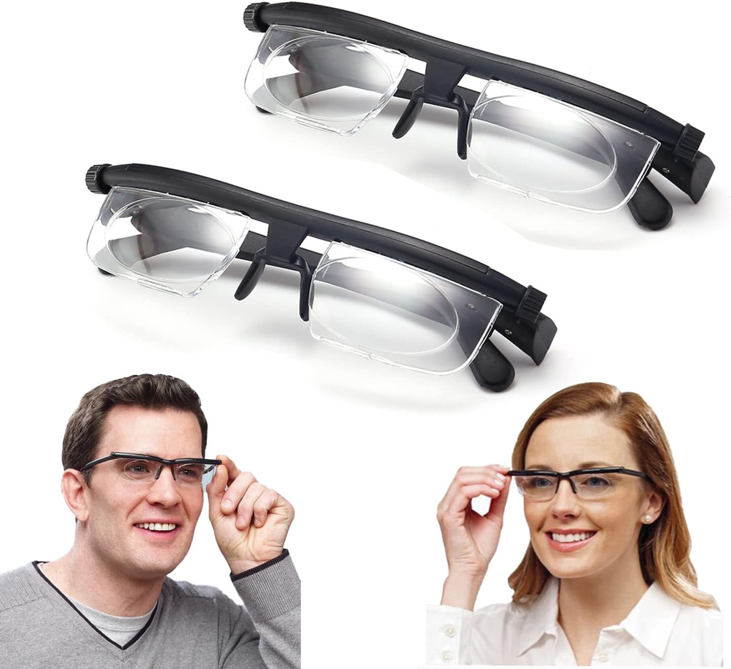 Adjustable Focus Glasses Dial Vision Near and Far Sight, HD Zoom