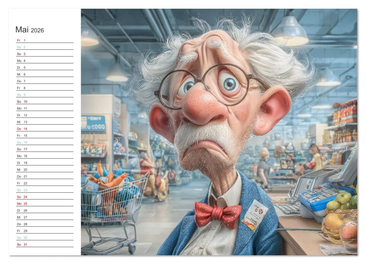 Arbeiten bis der Rollator funkt! (hochwertiger Premium Wandkalender 2026 DIN A2 quer), Kunstdruck in Hochglanz: Der satirische Jahresbegleiter für ... schuften und ackern. (CALVENDO Menschen)