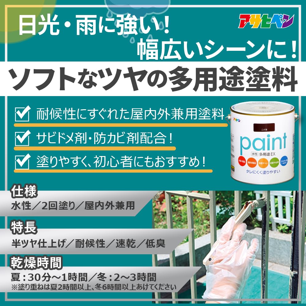 Amazon.co.jp: アサヒペン 水性多用途EX 7L ミルキーホワイト 塗料