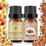 yethious Frankincense and Myrrh Oil Frankincense Essential Oil Myrrh Oils for Diffuser & Aromatherapy&comma; Candle&comma; Soap Candle Making - 2PCS 10ML