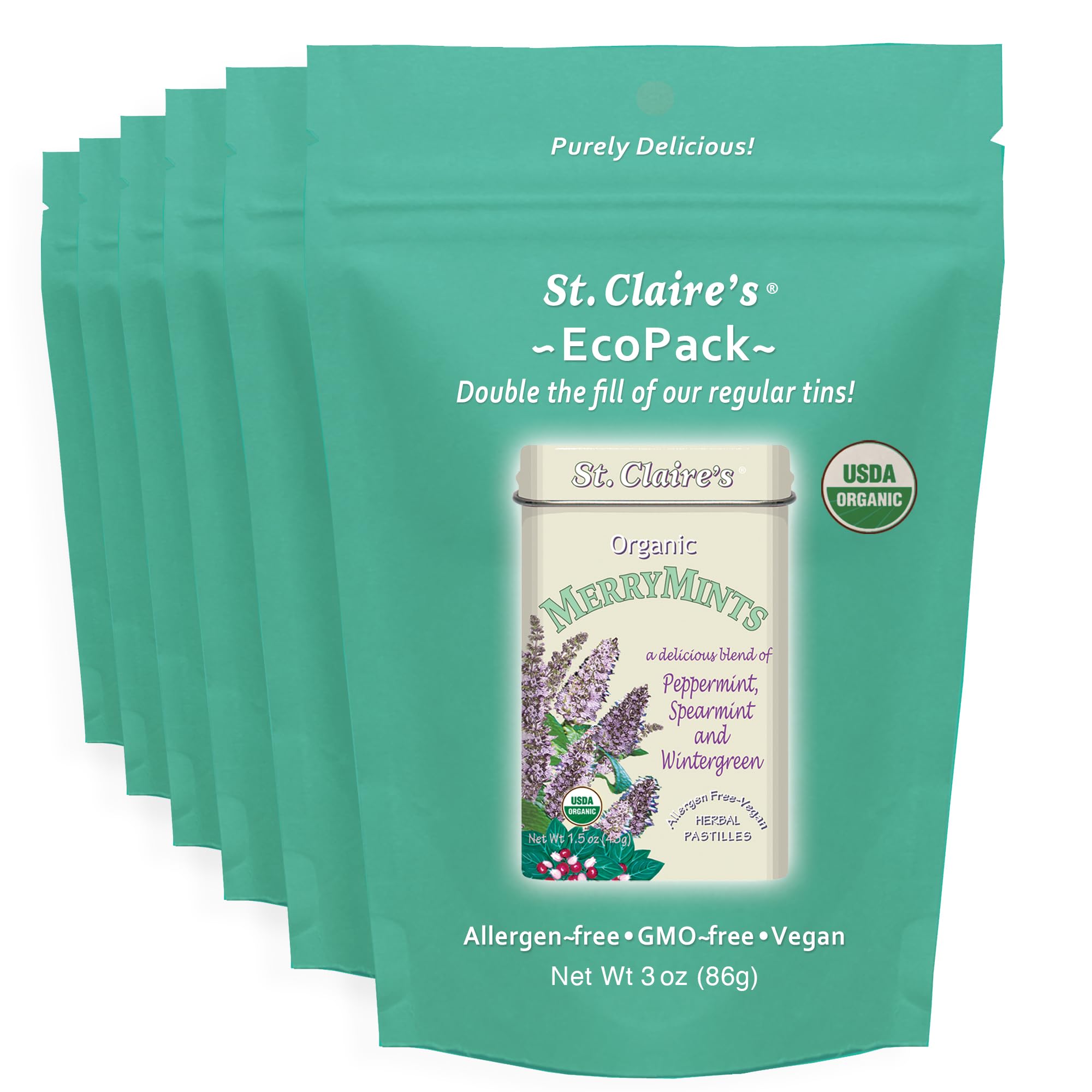 Amazon.com : St. Claire's Organic MerryMints – 6-Pack EcoPack, 3