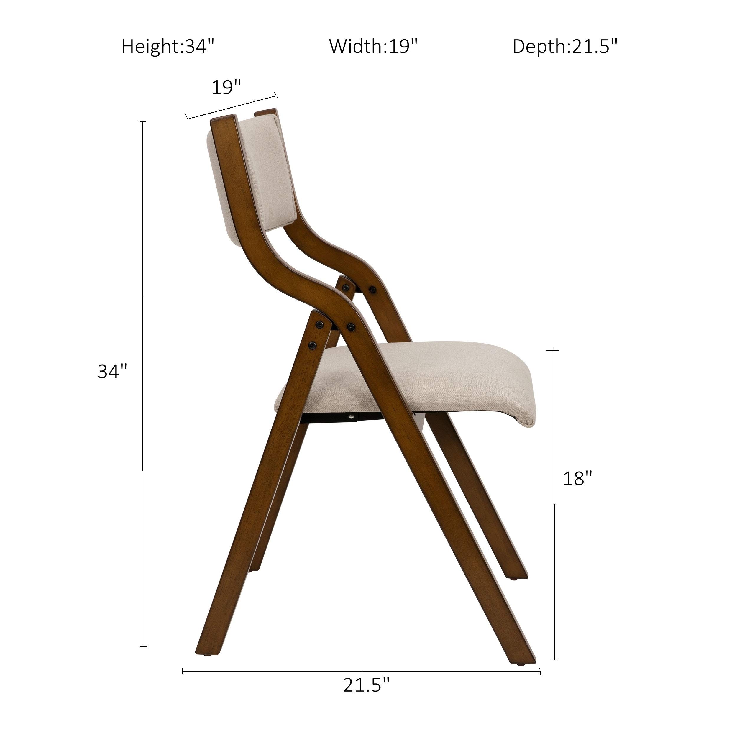 Ball & Cast Kitchen room Dining chair foldable 18 Inch Taupe Set of 2