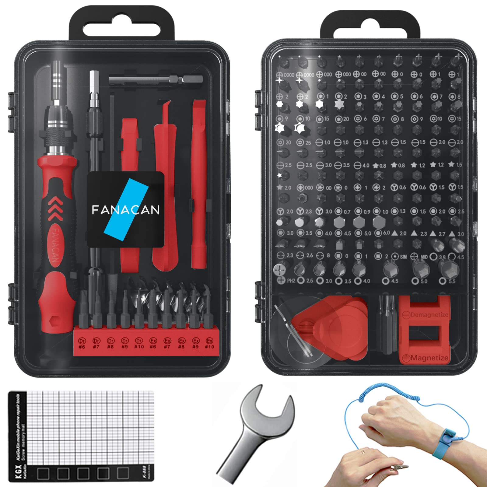 160in1 Precision Screwdriver Set, Magnetic Small Screwdriver Set, Electronic Repair Tool Kit, Compatible with iPhone, MacBook, Laptop, PC, Tablet, Phone, Computer, PS4, PS5, Switch (Red)