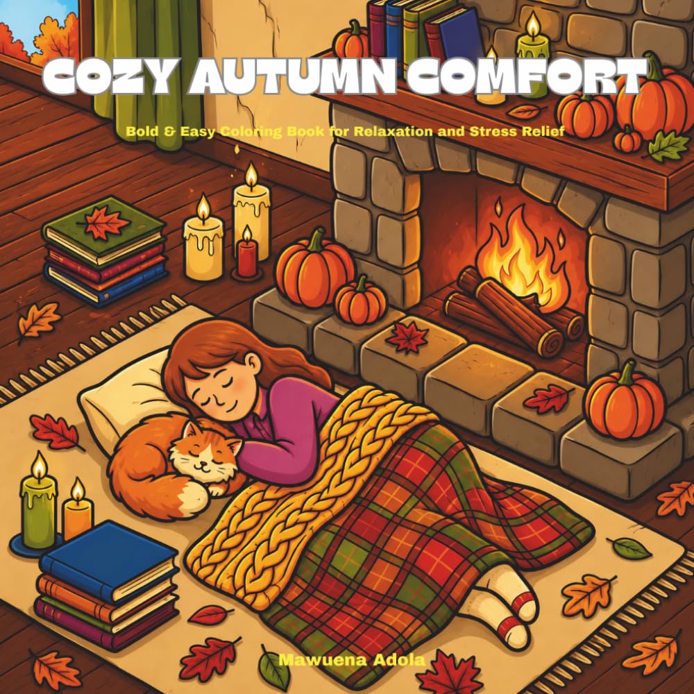 COZY AUTUMN COMFORT: Bold & Easy Coloring Book for Relaxation and Stress Relief (COZY SEASONAL COLORING COLLECTION)