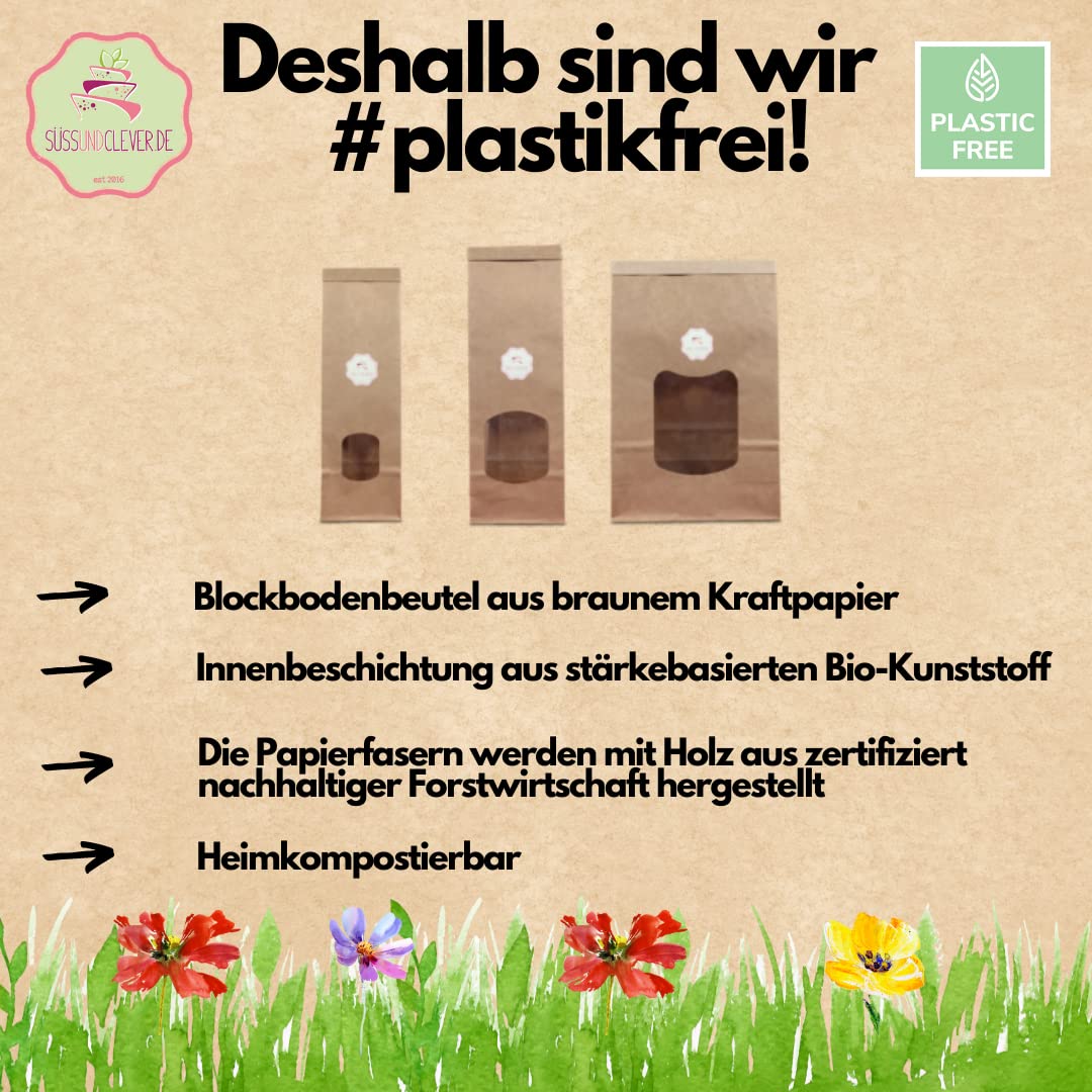 süssundclever.de® Bio Sorghum Mehl | Sorghum Hirse | 5,0 kg (5 x 1,0 kg) | aus Italien | plastikfrei und ökologisch-nachhaltig abgepackt