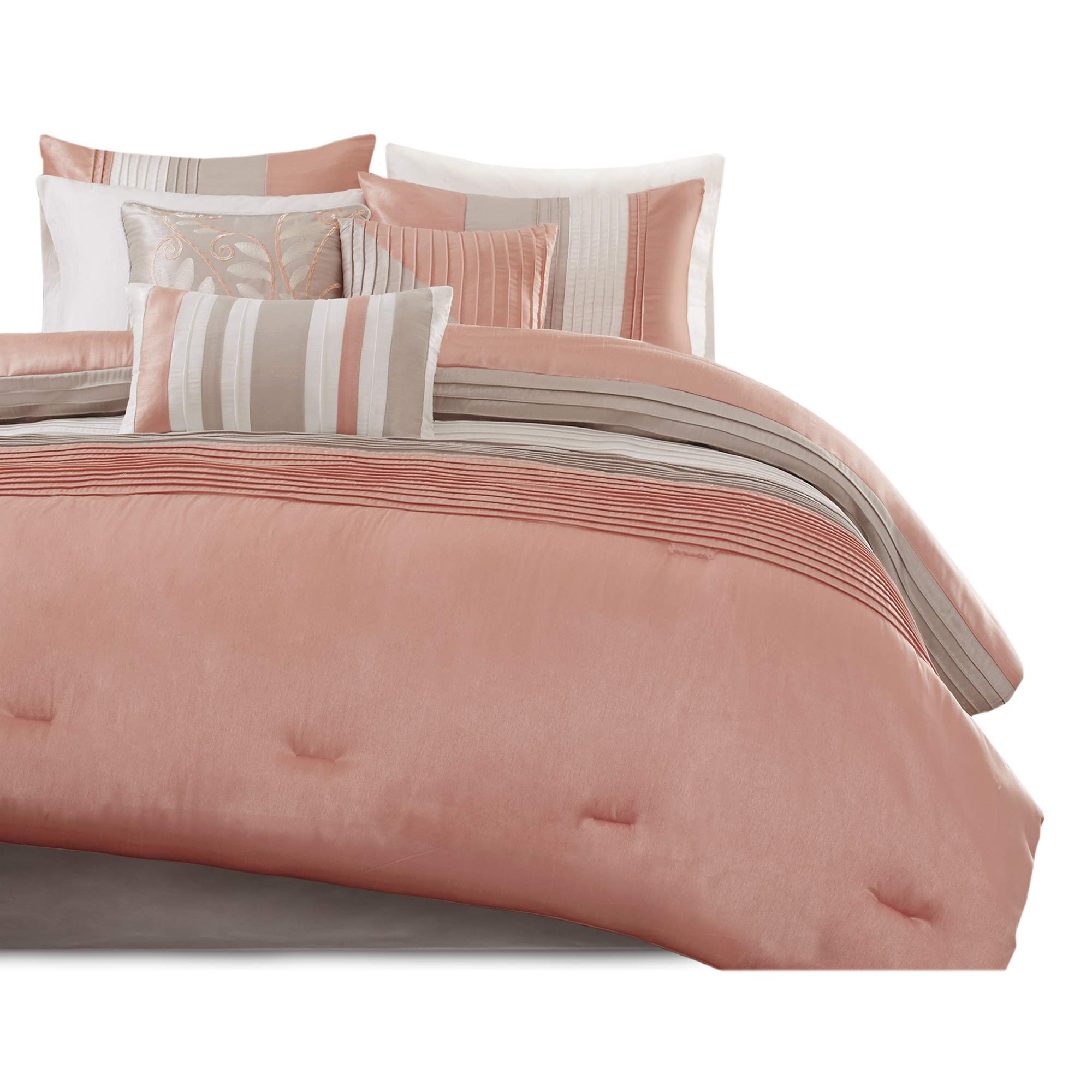 Madison Park Amherst Faux Silk Comforter Set-Casual Contemporary Design ...