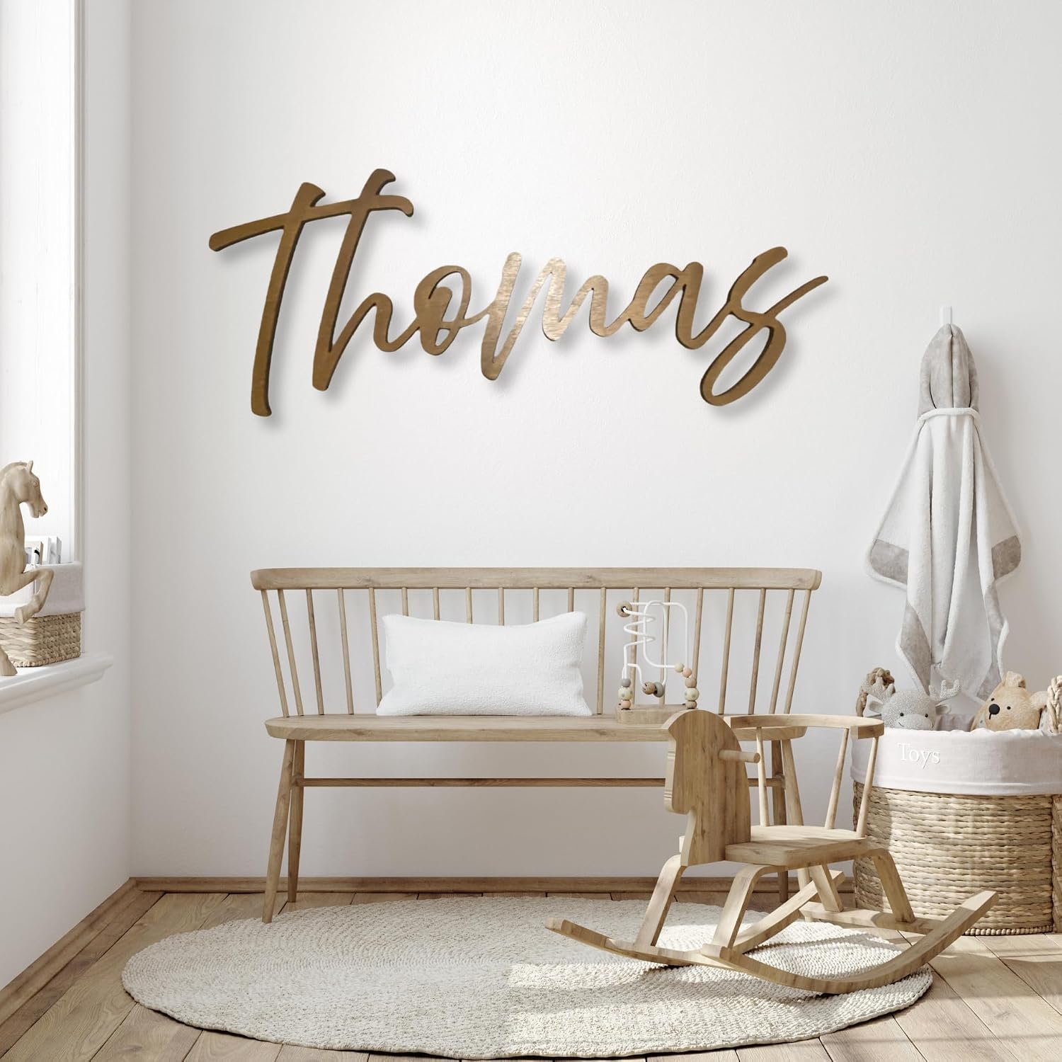 Personalized Baby Name Sign for Nursery Decor by Panhandle Mercantile | Custom Cut & Finished | Made of Wood | Customizable Font | Choose from our 90+ Color Options | Up to 54” Wide