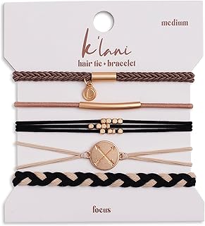 Hair Tie Bracelets for Women - Elastic Hair Bands That Double as Stylish Jewelry - Focus - Medium