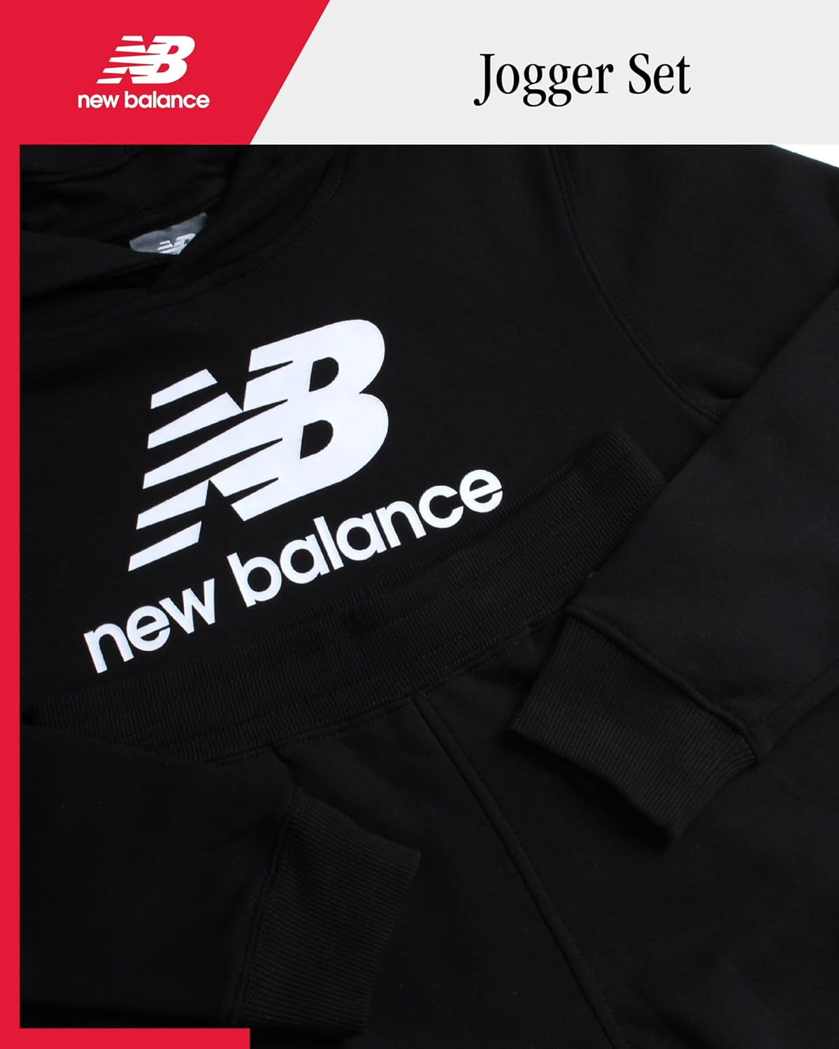New Balance Boys Sweatpants Set - 2 Piece Fleece Pullover Hooded Boys Sweatshirt and Joggers Youth Kids Activewear (8-20) - Image 2