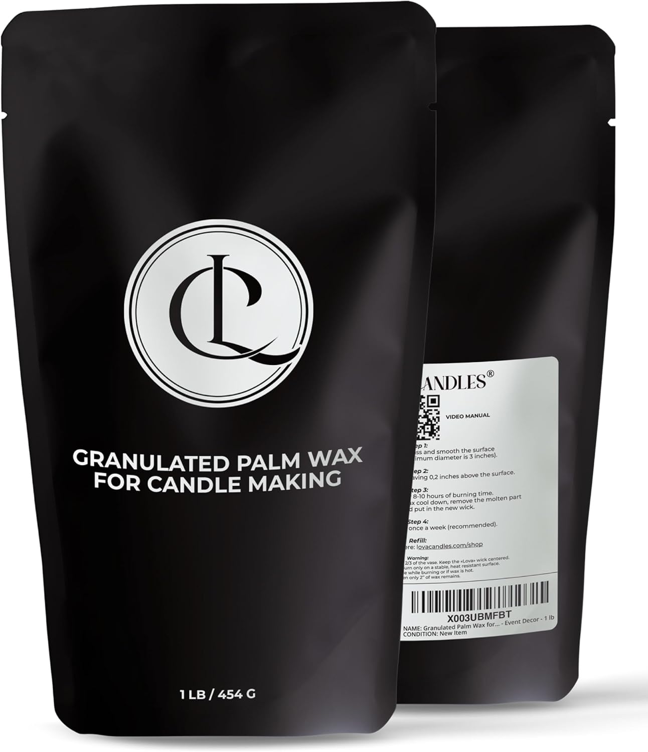LOVA Pearled Wax for Candle Making 16 oz (454g) Vegetable