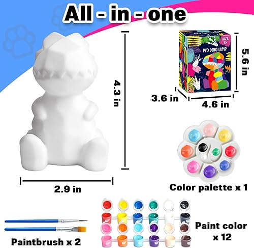 Vista 23 de FUNZBO 2 piezas para pintar tu propia lámpara de gato, suministros de arte y manualidades, kits de pintura de gatitos para niños y adolescentes