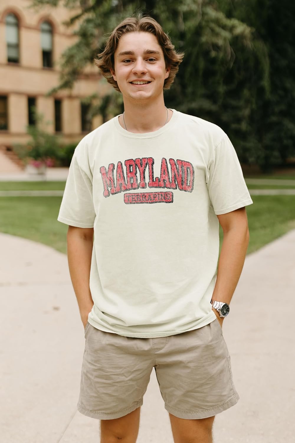 Blue 84 NCAA Unisex-Adult NCAA Officially Licensed T-Shirt Ivory Dyed Ringspun Vintage - Image 2