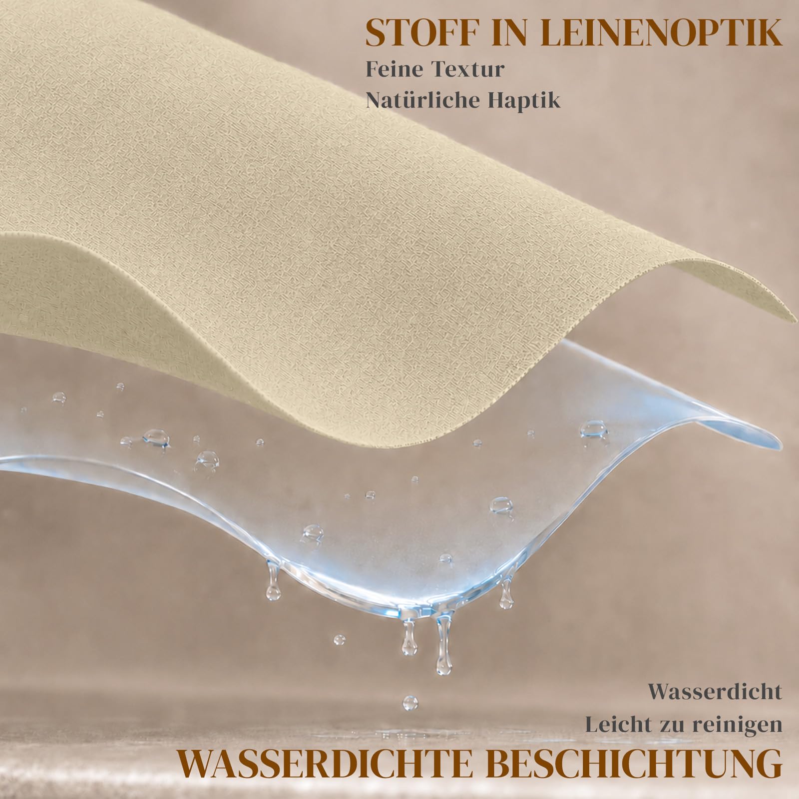 Jilron Faltbares Duschrollo für Badezimmer – Platzsparender Duschvorhang mit wasserdichter Beschichtung, ideal für Zuhause, Fitnessstudio und Wohnmobil(Beige-H183 x B196 cm) 1er-Pack