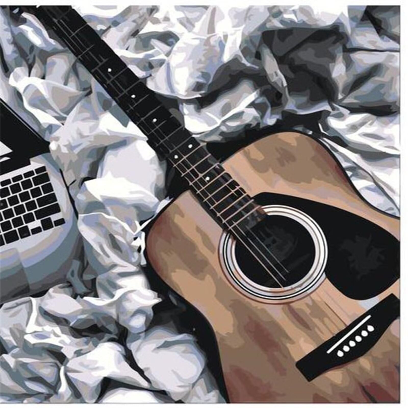 Lituor Muzyka gitarowa, malowanie według liczb, dla dorosłych, "zrób to sam", ręcznie malowane, zestaw obrazów olejnych na płótnie z pędzlami i pigmentem akrylowym, dla dzieci, początkujących, sztuka