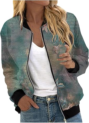 Lolvmvchi Women Autumn Fashion Leisure Square Thin Pocket Jacket Blouse Coat Baseball Top Lined Hoodie Womens Zipper Hoo