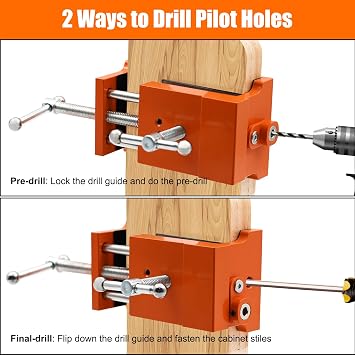 Cabinet Clamps, Cabinet Installation Clamps Easy to Operate Cabinetry Clamps Cabinet Face Frame Clamps Adjustable Cabinet Tools with Two Side Screws and Alignment Plate, 2 Packs, Orange