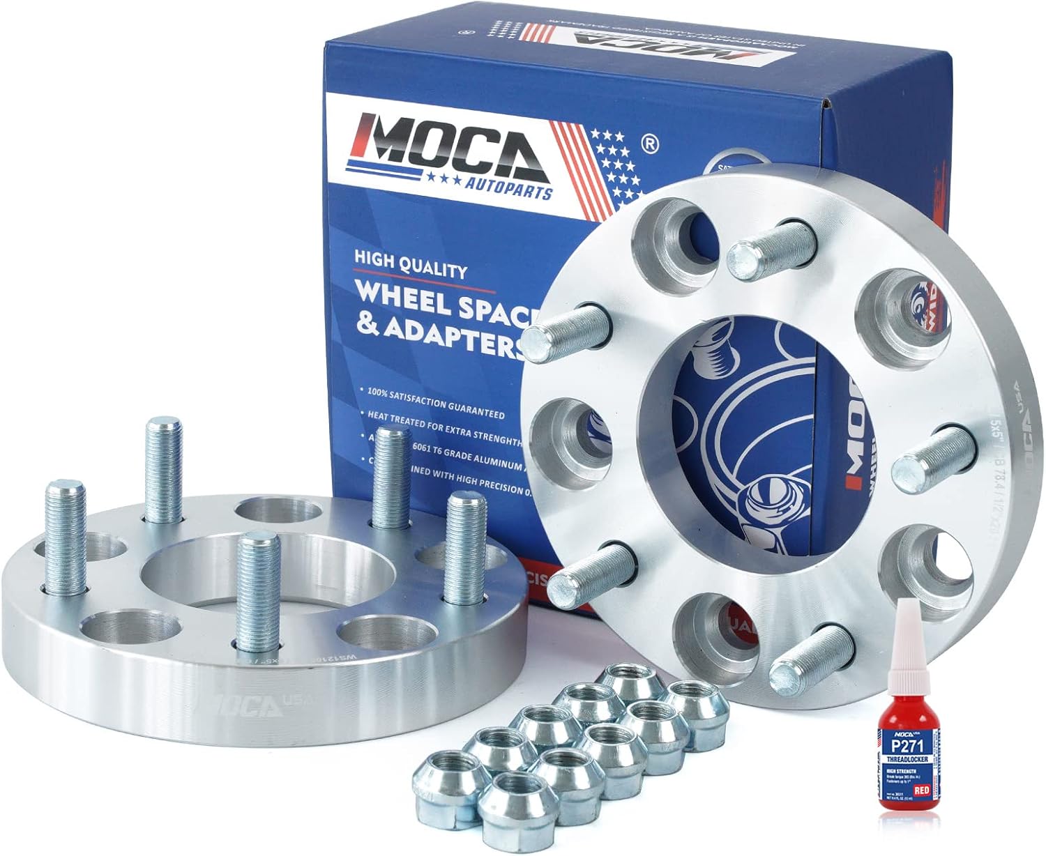 MOCA 2PCS 1" Wheel Spacers 5x5 Bolt Pattern 78.4mm Hub Bore fit 1973-1978 for Ford, 64-87 for Buick, 75-02 for Chevrolet, 71-2002 for GMC, 99-2018 for Jeep, 73-79 for Lincoln, 73-79 for Mercury