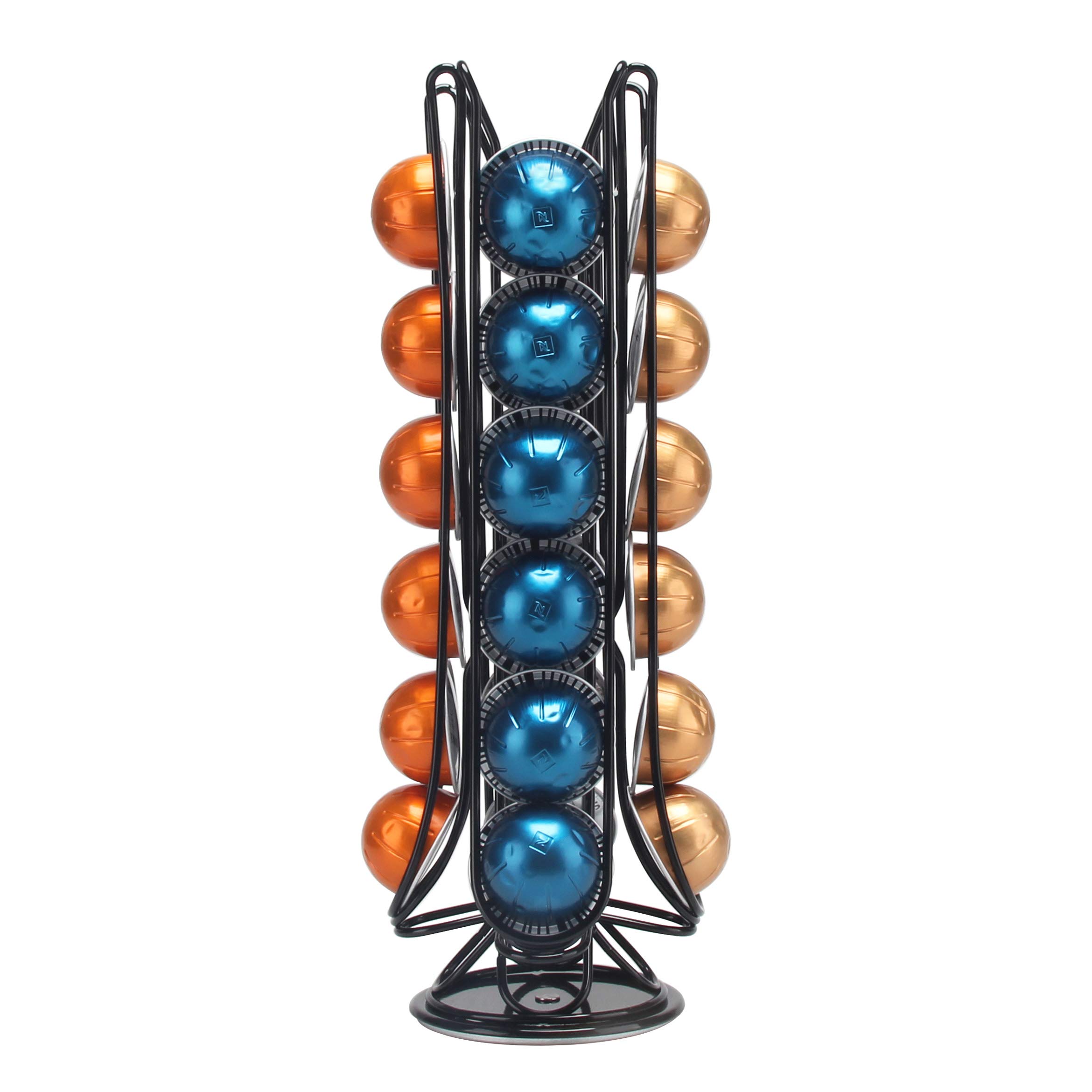 EVER RICH ® 24/36 Pcs Coffee Capsule Holder Compatible With Nespresso VertuoLine Coffee Capsules (24 BLACK)