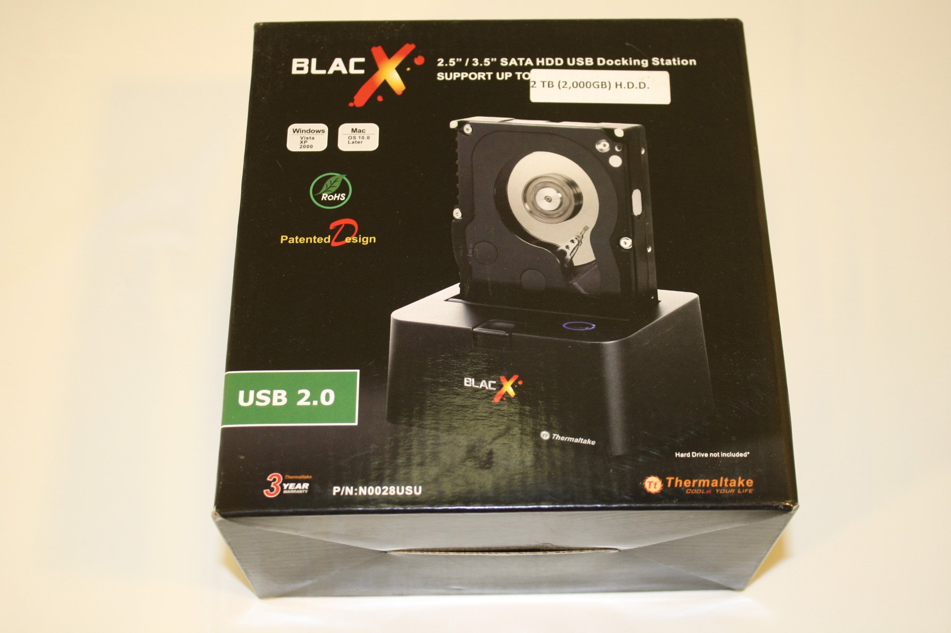 Thermaltake BlacX 2.5”/3.5” Sata I/II/III USB 2.0 External Hard Drive Enclosure Docking Station N0028USU