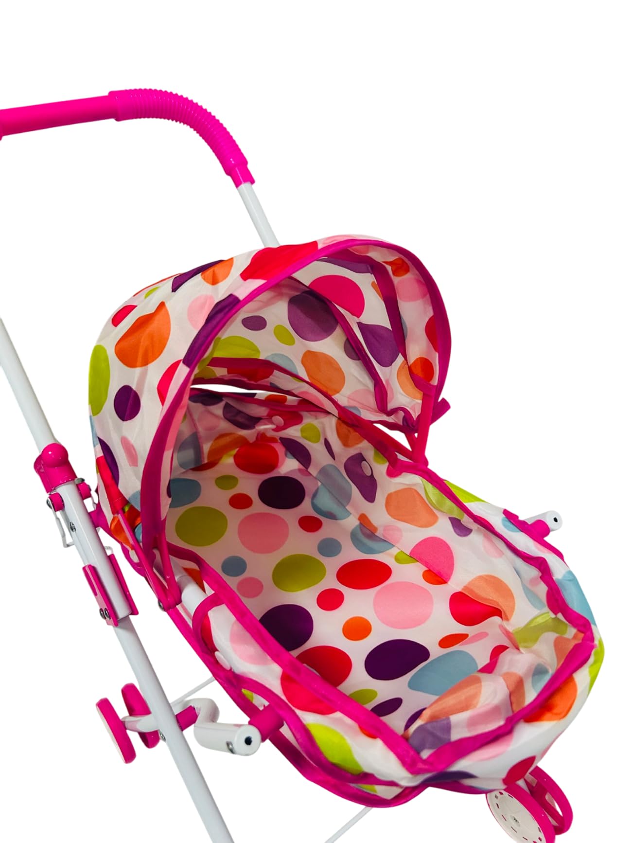 Puppenwagen mit faltbarem Verdeck Metall Kunststoff Faltbarer Kinderwagen für Mädchen Spielzeug Mädchen Kinderwagen für Puppen Kinderwagen Kinderwagen (CARROZZINAMETAL)