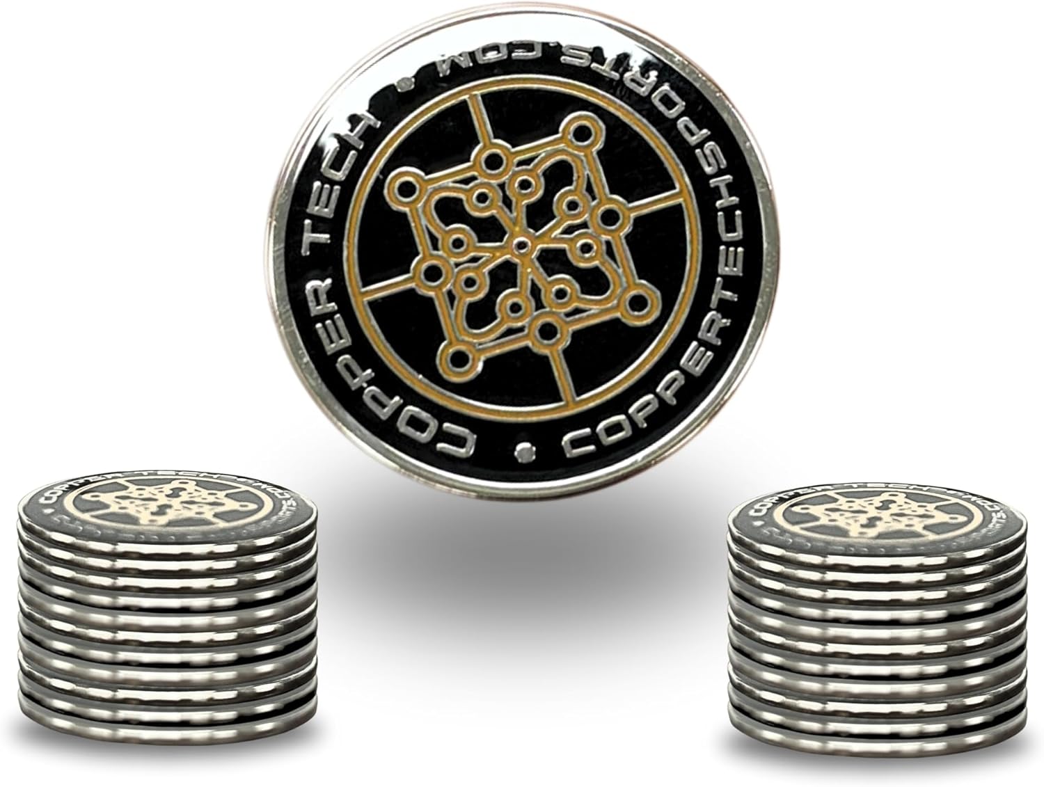 Copper Tech Magnetic Golf Ball Marker (Set of 3, 10, 20) | Cool & Unique Golf Ball Markers for Putting Green | Golf Gifts Lovers