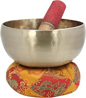 Ręcznie wykonana misa dźwiękowa Zen 12,5 cm / młotek / jedwab zestaw poduszek