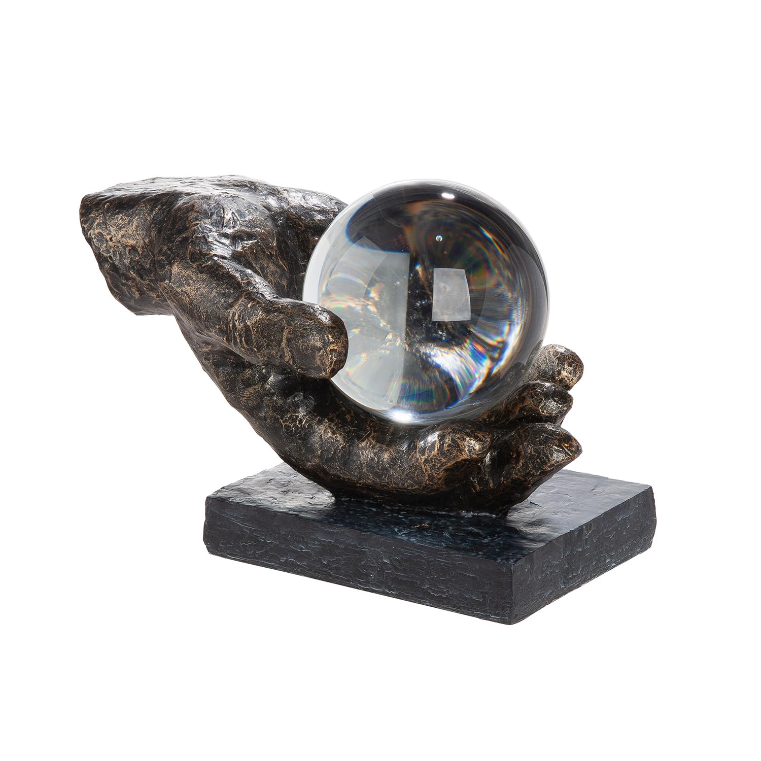 GILDE Skulptur Erkenntnis Hand mit Kugel - Kunstharz