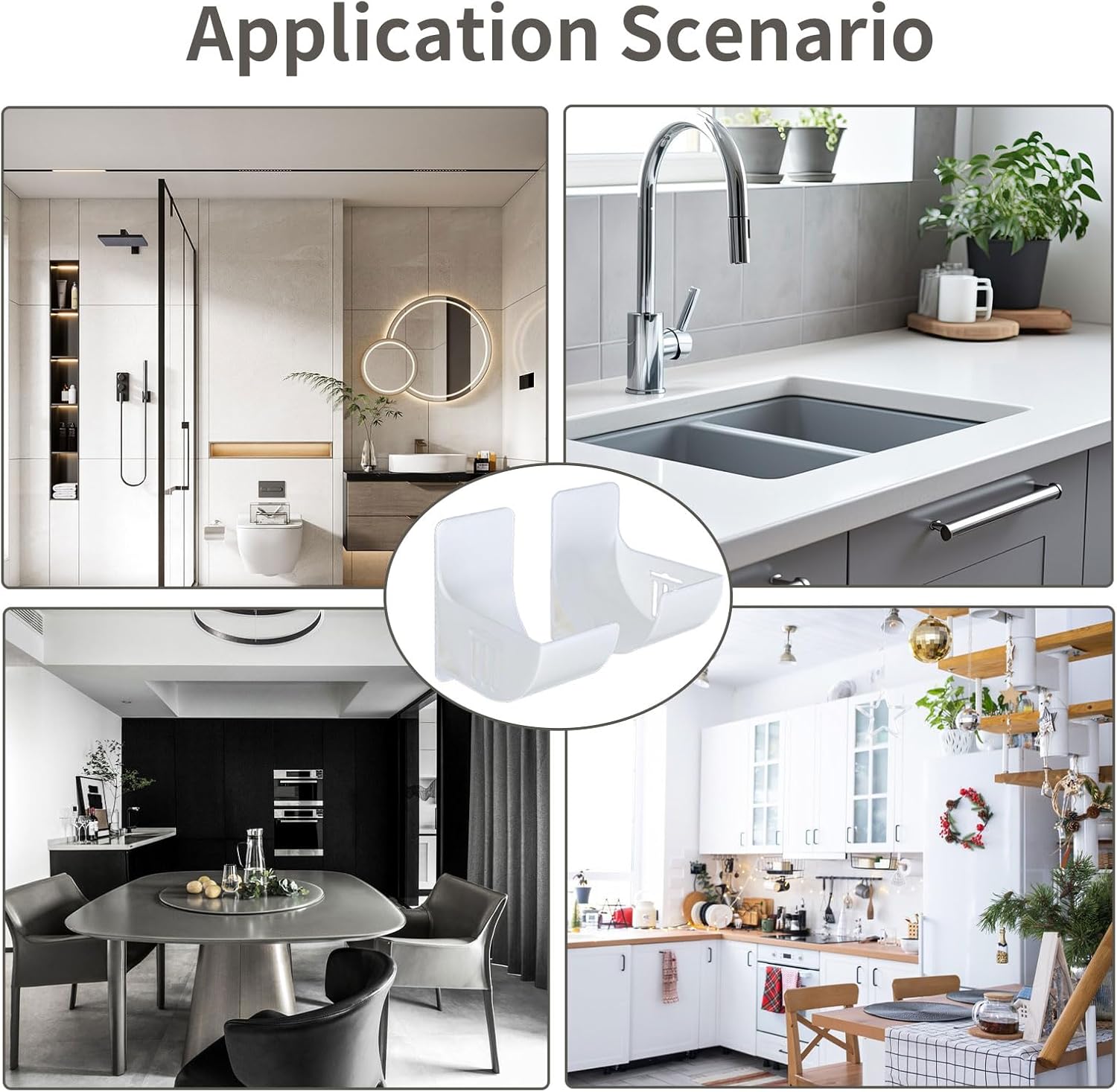 Bag Dispenser 2 Pairs Kitchen Organiser Corner Organiser Kitchen Organiser Cabinet Door Organiser Self-Adhesive Storage Box for Cabinet Door Pantry Door Wall Hanging Tin Foil Wax Paper White