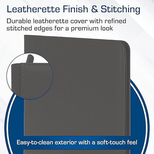Miniatura 5 de BCW Z-Folio LX - Cartera con cremallera - Álbum de 12 bolsillos de cuero sintético gris premium - Cremallera segura - Capacidad de 480 tarjetas
