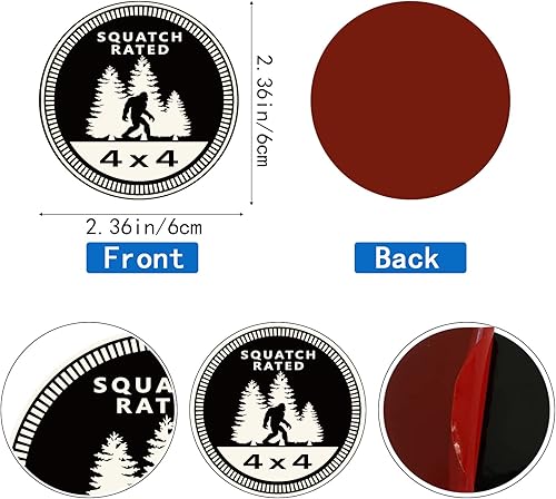 Miniatura 3 de Squatch - Emblema de metal para automóvil, 4 x 4 pulgadas, insignia de metal para automóvil de pie grande 6D, emblemas redondos, calcomanías