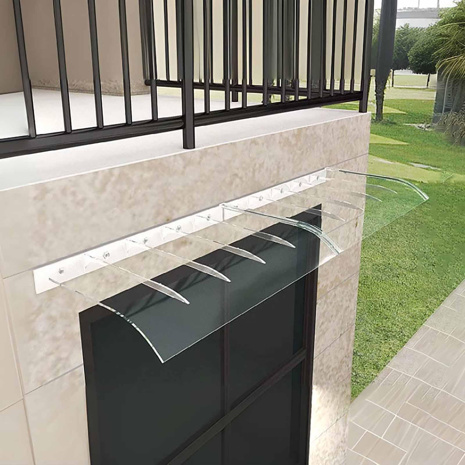 LWJSOCP Invisible Rain Shelter Cover Transparent Outdoor Canopy Weatherproof Window & Door Aw 50x200cm Rain Protection for Patios & Entrances & Stylish Design