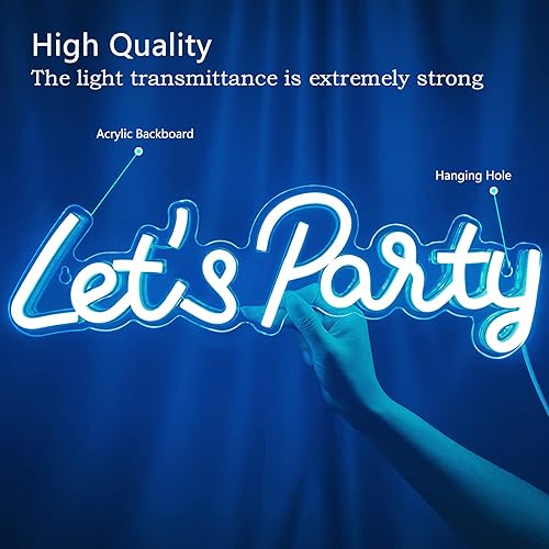 Miniatura 7 de Letrero de neón de Let's Party, luces LED de neón para decoración de pared de dormitorio, luces decorativas artísticas para despedida de soltera,