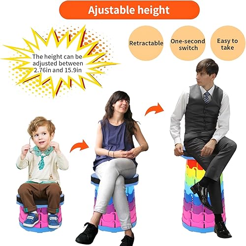 Miniatura 6 de Taburete portátil para acampar, plegable, plegable, ligero para exteriores, pesca, senderismo, barbacoa, capacidad de 400 libras