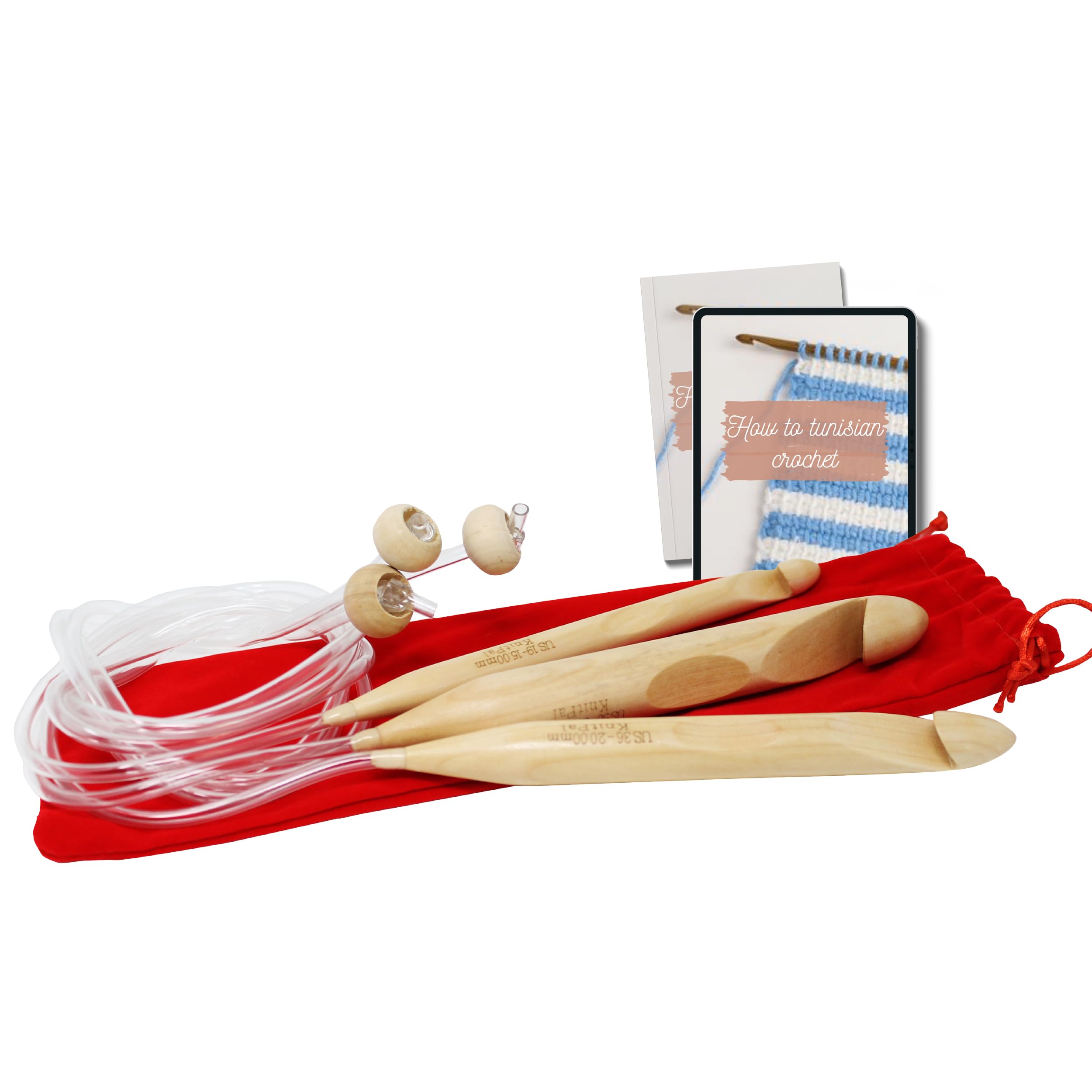 KnitPal 47" (120cm) Tunisian Crochet Hooks Set with Cable for Chunky Yarn