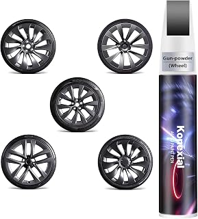 Rim Touch Up Paint(Gunpowder) Compatible With Tesla Model Y/3/S/X Uberturbine/Arachnid/Cybersteam/Turbine Wheel, Rim Scratch Repair Wheel Paint Curb Rash Paint Pen