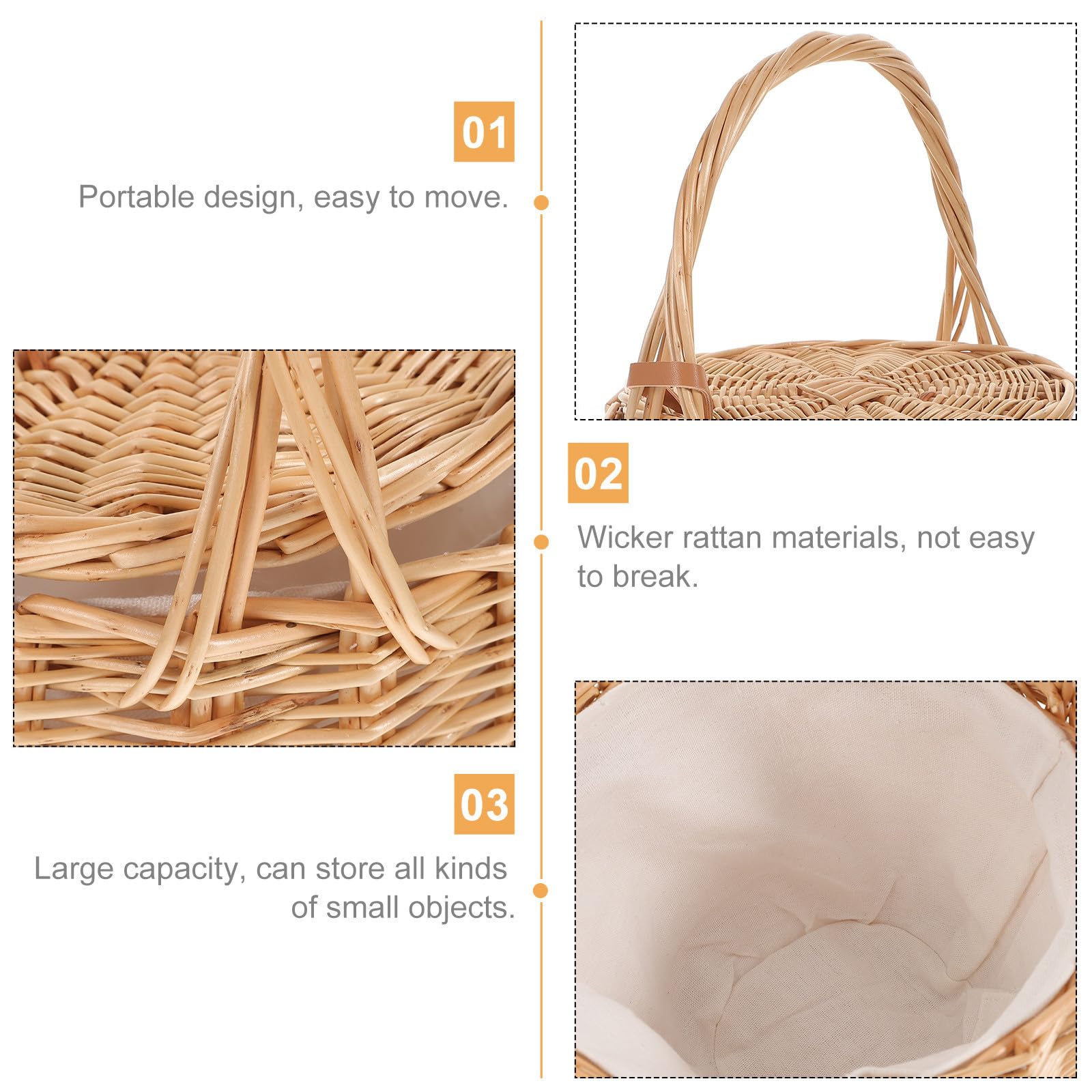 UPKOCH Handgewebte Französische Rattantasche mit Großer Kapazität Elegante Natürliche Schultertasche für Damen für Reisen und Partys Zufällige Farbe