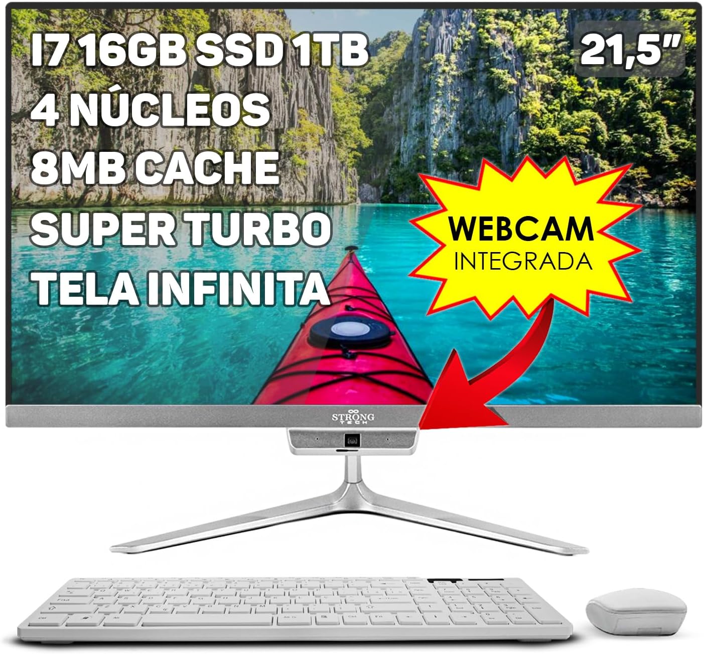 Computador Completo All In One Intel Core i7 21,5" Full HD 16GB SSD 1TB ...