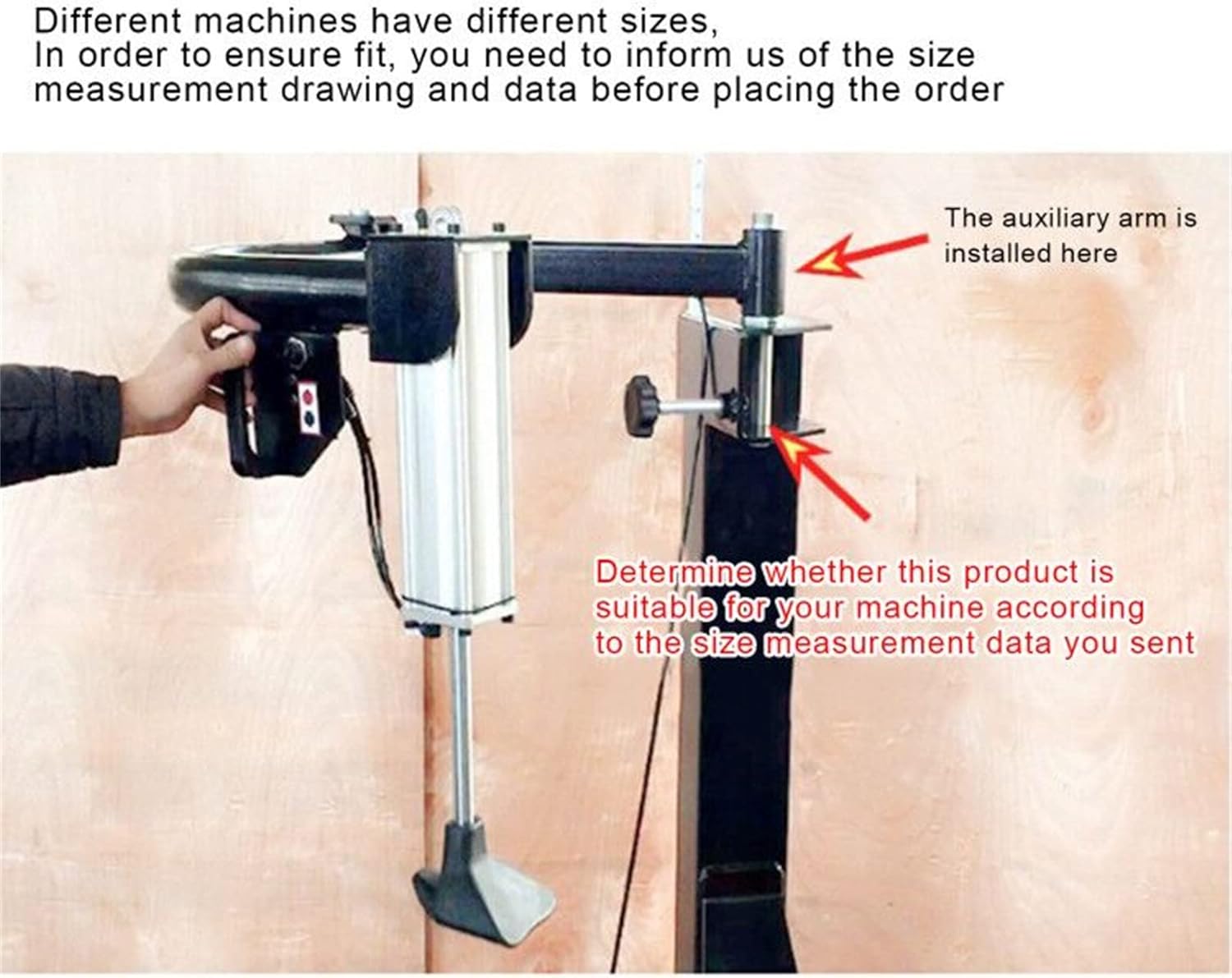 LOYALHEARTDY Tire Changer Machine Auxiliary Arm, 29.53" 8-10p Pressure Professional Left Auxiliary Mounting Assist Arm for Cars Tire Wheel Changer Tool