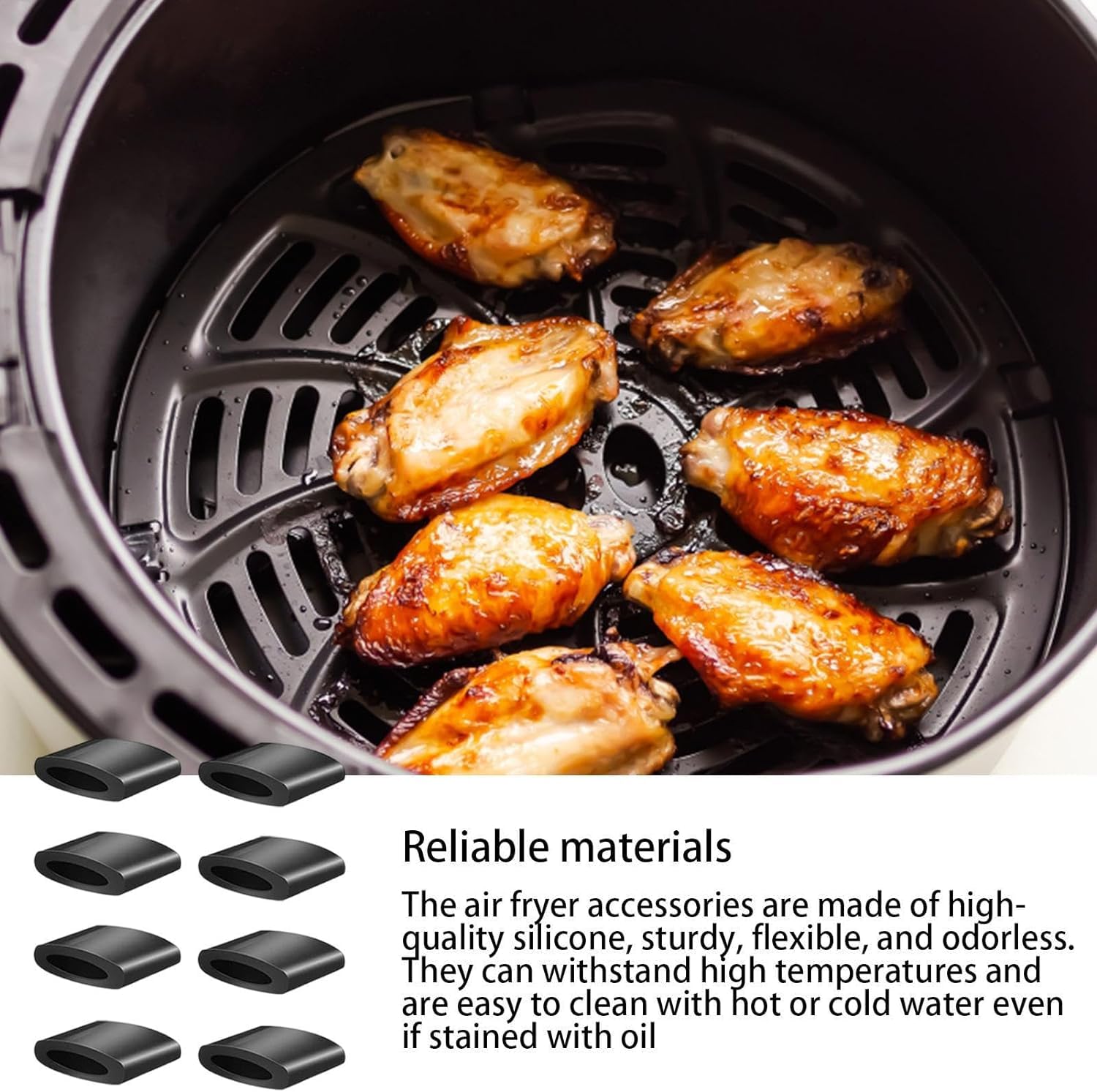 LNYMZD Pack of 10 Black Rubber Feet for Hot Air Fryers Tabs Tips - Image 3