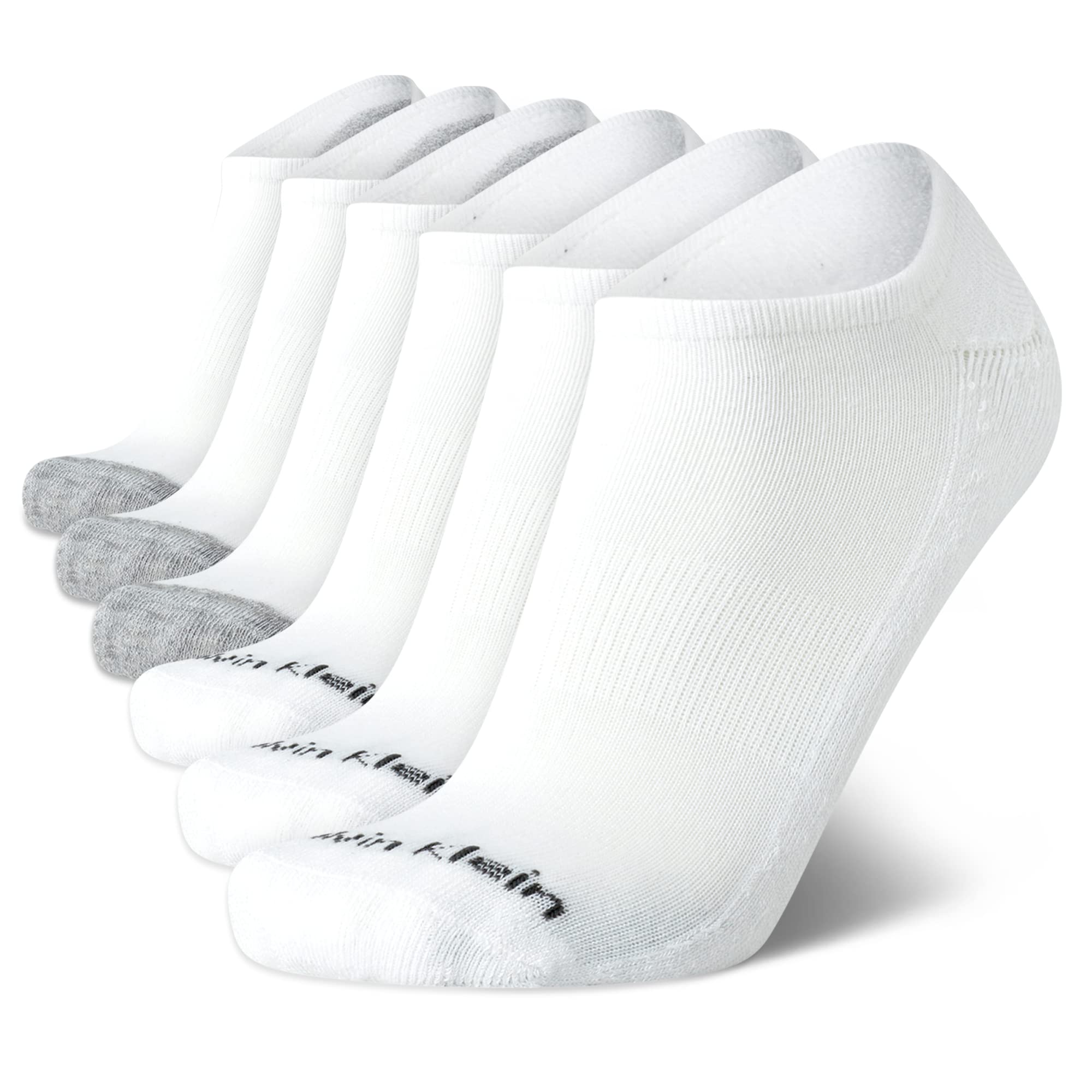 Calvin Klein Mens 6 Pack Soft Cushioned Athletic No Show Socks