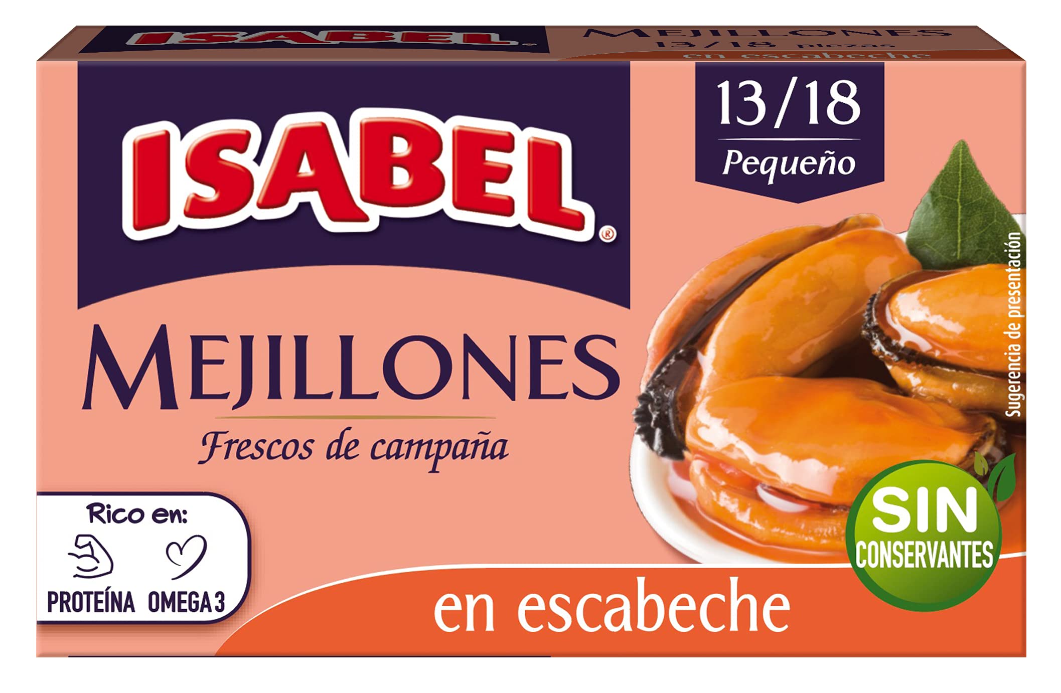 Isabel Caja 24 uds x 115g Mejillones en escabeche 13-18 piezas - Pack de 24