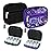 Serfeymi Weekly Travel Pill Organizer Pill Case for Purse with Removable 7 Day Pill Box, Fashionable Travel Medicine Organizer Pill Container for Medicine, Vitamin, Supplement - Black 01 + Purple 01