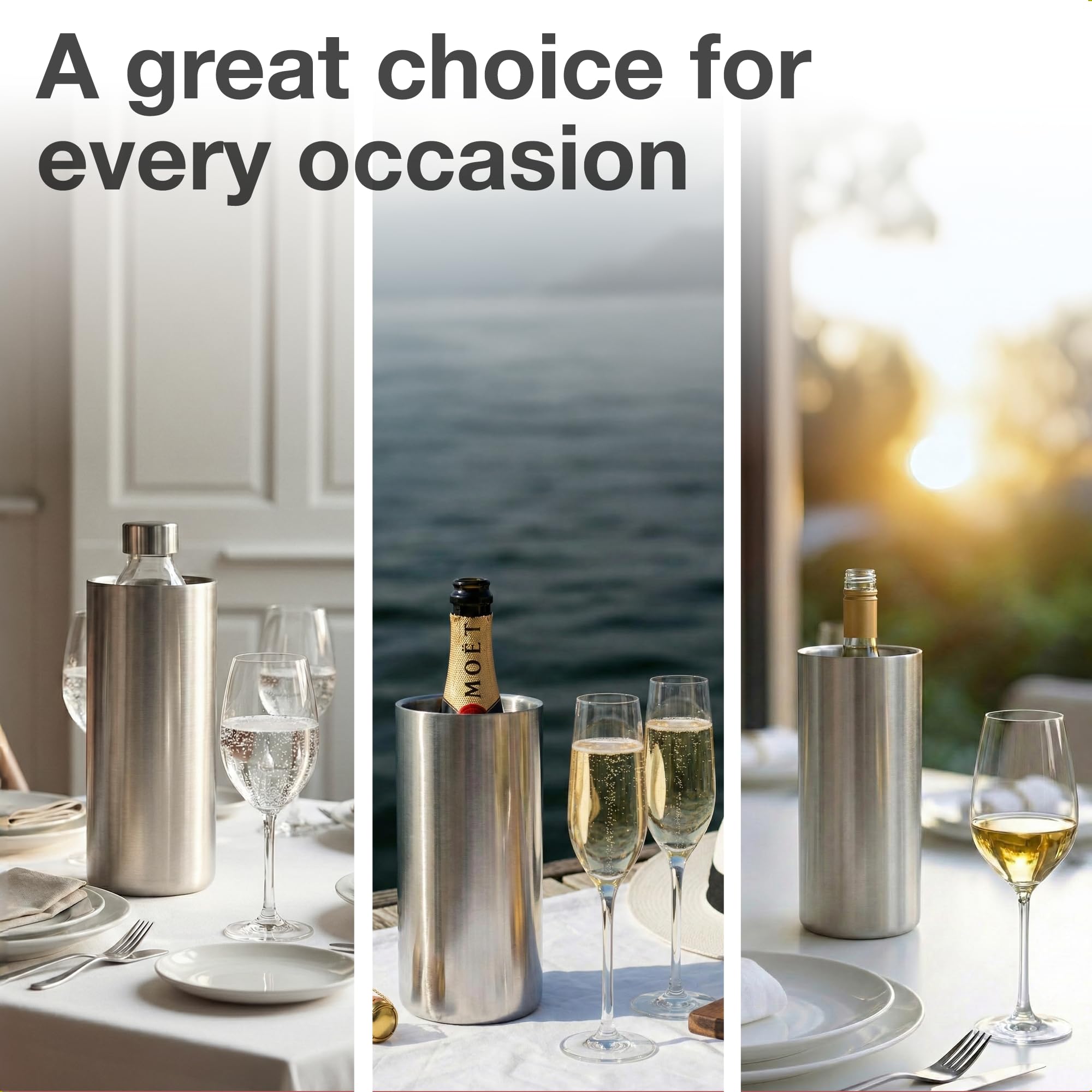 Stainless Steel Wine Chiller - Tall & Slim 9.5" Bottle Cooler — Amazon image 7