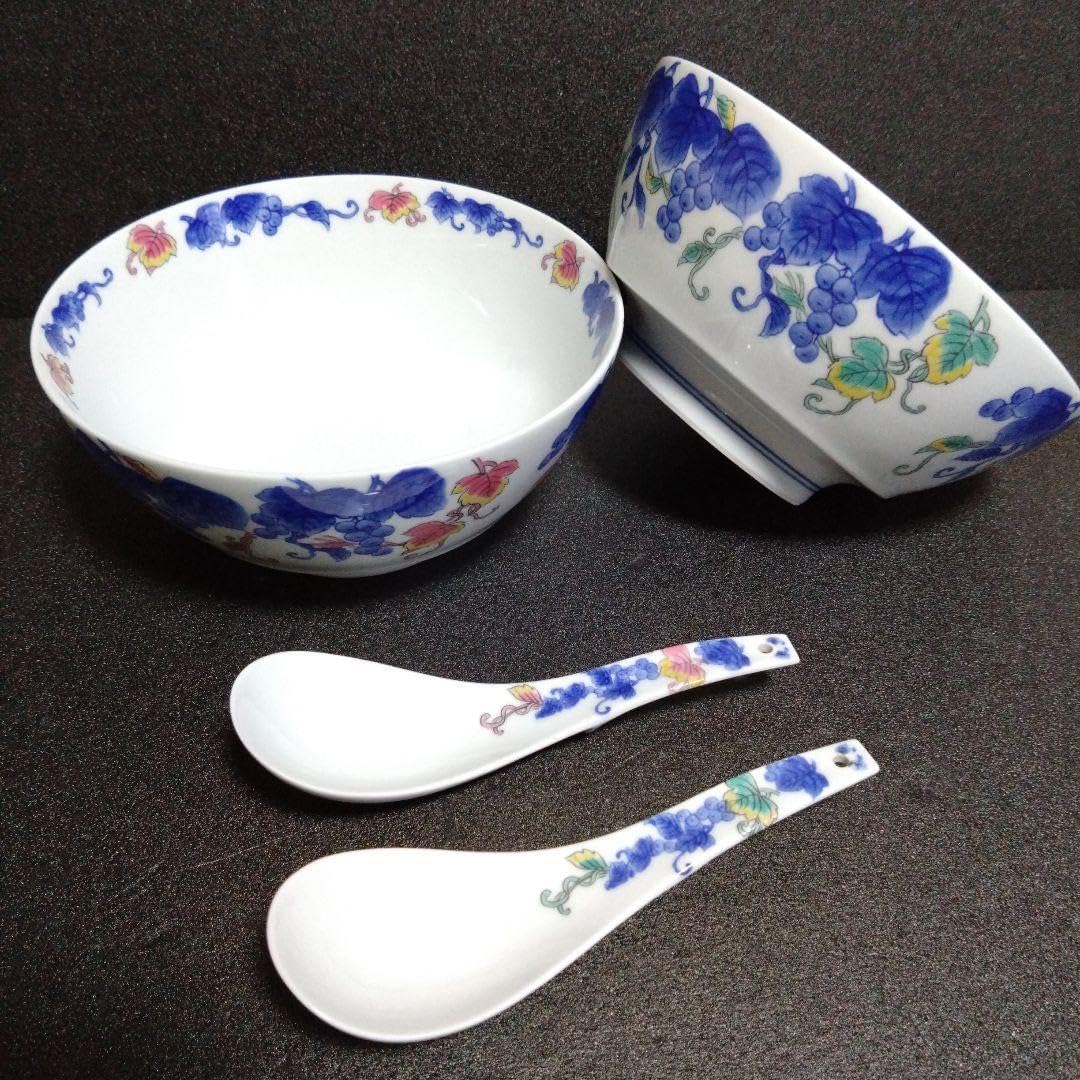 有田焼 李荘窯 伊勢海老 縁起物 5客 エビ 深鉢 鉢 麺鉢 丼 染付 有田焼 李荘窯 伊勢海老 縁起物 5客 エビ 深鉢 鉢 麺鉢 丼 染付 古染風