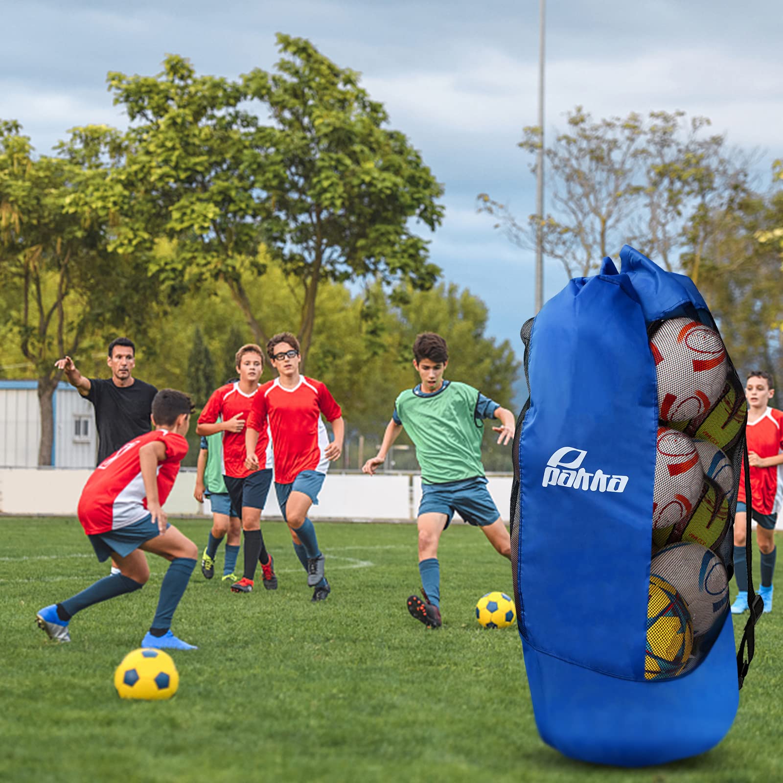 Sacca Rete Per Palloni - Capacità 25-30 Palline, Per Calcio, Basket, Rugby - Foto 5