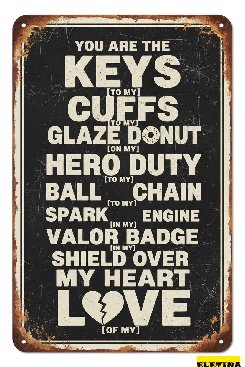 Vintage Metal Tin Sign for Man Cave En Police Police Officer Gift Husband Couple Farmhouse Rustic Bedroom Wall Decor Vintage Wall Art Bedroom Home 8x12 Inch